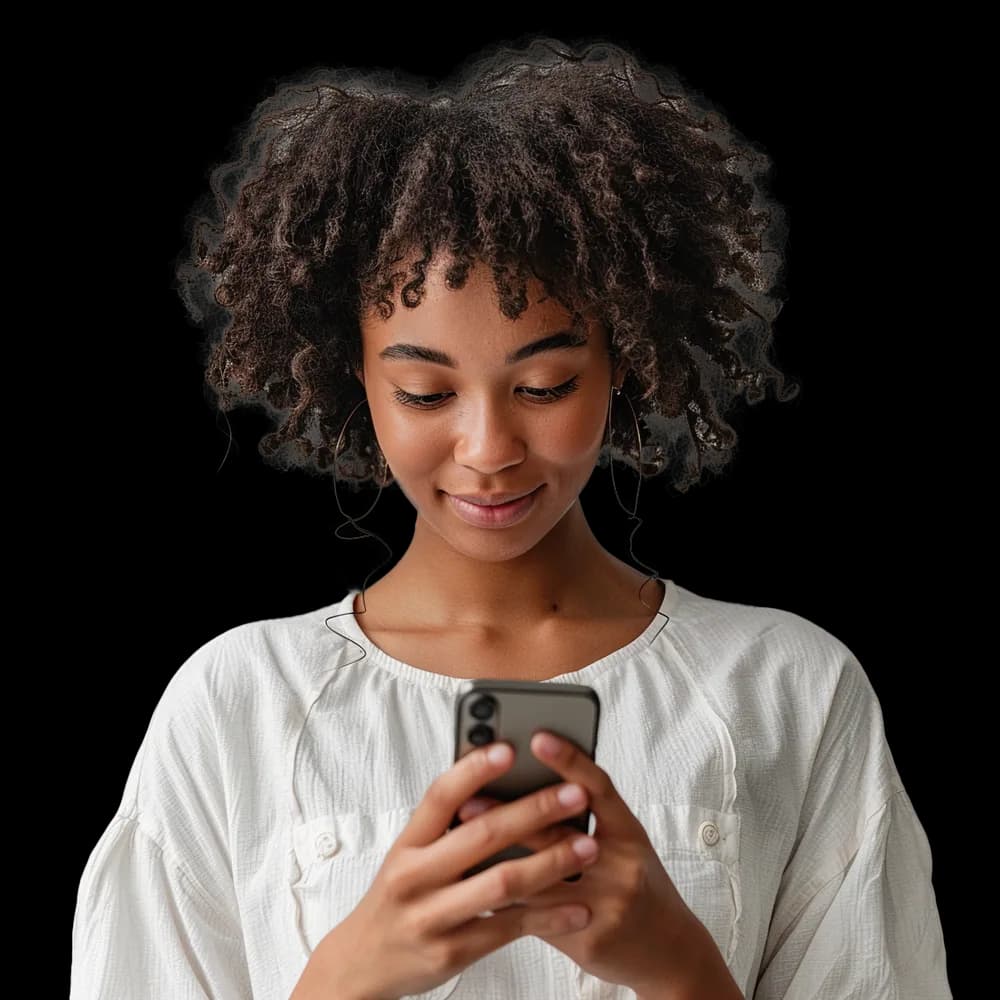 A professional using a smartphone