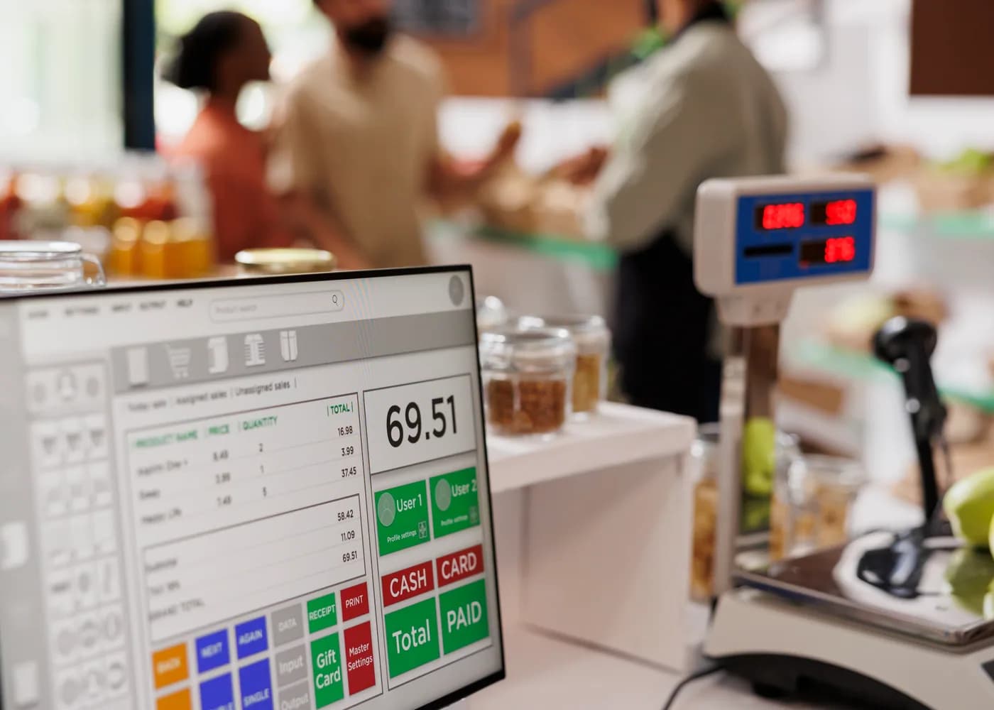 A point-of-sale screen in a modern shop